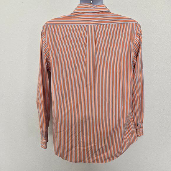 Ralph Lauren Men's Custom Fit Striped Button Down Orange, Blue, White Size L - Picture 4 of 6